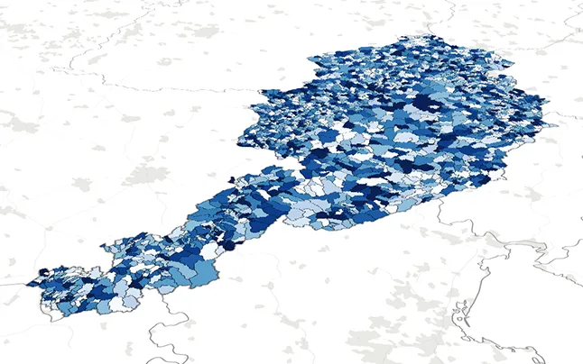 3D Darstellung einer Österreich-Karte